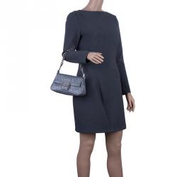 Pre Owned Fendi Grey Zucchino Mini Mama Chain bag