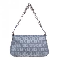 Pre Owned Fendi Grey Zucchino Mini Mama Chain bag