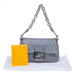 Pre Owned Fendi Grey Zucchino Mini Mama Chain bag