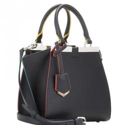 Pre Owned Fendi Black Calfskin Leather Mini 3Jours Tote