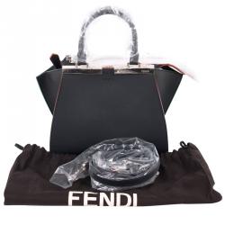 Pre Owned Fendi Black Calfskin Leather Mini 3Jours Tote