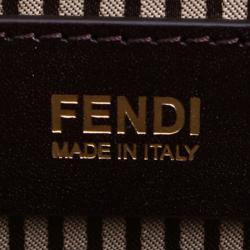 Pre Owned Fendi Tobacco Zucca Coated Canvas Colosseo Roll Tote