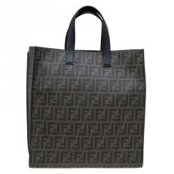Pre Owned Fendi Tobacco Zucca Canvas Shopper Tote