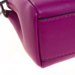 Pre Owned Fendi Fuchsia Leather Micro Peekaboo Bag