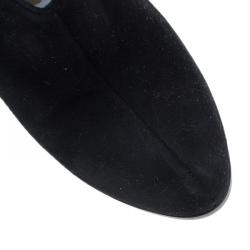 Pre Owned Fendi Black Suede Cutout Platform Ankle Booties Size 39