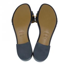 Pre Owned Fendi Tobacco Zucca Canvas and Leather Pride and Prejudice Bow Flat Slides Size 38