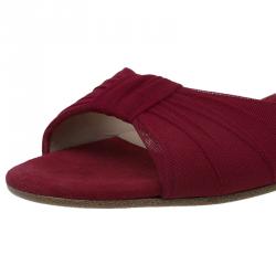 Pre Owned Fendi Red Chiffon Wrap Flat Sandals Size 39