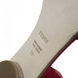 Pre Owned Fendi Red Chiffon Wrap Flat Sandals Size 39