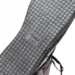 Pre Owned Fendi Brown Zucca Canvas and Black Leather Lace Up Snow Boots Size 38