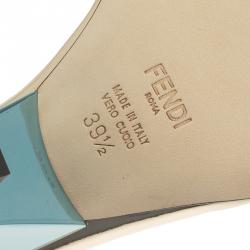 Pre Owned Fendi Silver Glitter Fantasia Embellished Ankle Strap Sandals Size 39.5