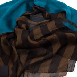 مملوكة مسبقًا وشاح فندي طباعة بيكين أزرق و بني