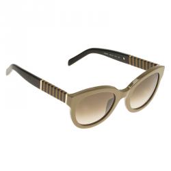 Pre Owned نظارة شمسية فندي 5350 بيج وبني مستديرة
