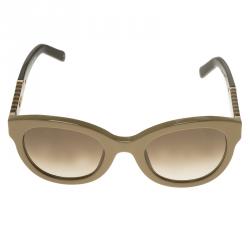 Pre Owned نظارة شمسية فندي 5350 بيج وبني مستديرة