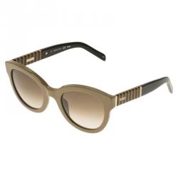 Pre Owned نظارة شمسية فندي 5350 بيج وبني مستديرة
