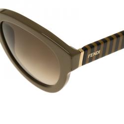 Pre Owned نظارة شمسية فندي 5350 بيج وبني مستديرة