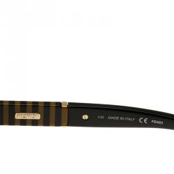 Pre Owned نظارة شمسية فندي 5350 بيج وبني مستديرة