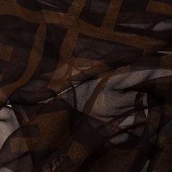 مملوكة مسبقًا Fendi Brown Zucca Silk Stole