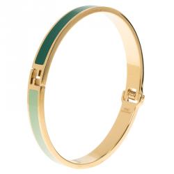 مملوكة مسبقًا Fendi The Fendista Enamel and Gold Tone Metal Bracelet