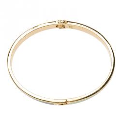 مملوكة مسبقًا Fendi The Fendista Enamel and Gold Tone Metal Bracelet