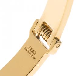 مملوكة مسبقًا Fendi The Fendista Enamel and Gold Tone Metal Bracelet