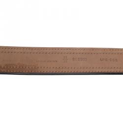 Pre Owned Fendi Black and Brown Leather B Belt 90CM