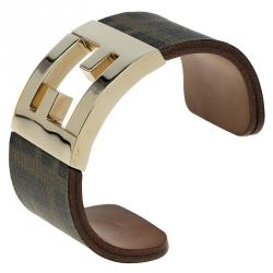 Pre Owned سوار فندي زوكا عريض ذهبي اللون