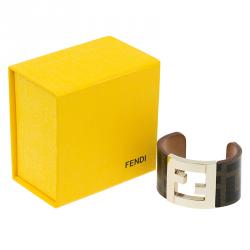 Pre Owned سوار فندي زوكا عريض ذهبي اللون