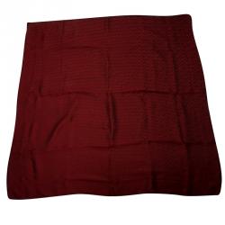 Pre Owned Fendi Burgundy Zucca Cashmere and Silk Square Scarf