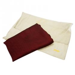 Pre Owned Fendi Burgundy Zucca Cashmere and Silk Square Scarf