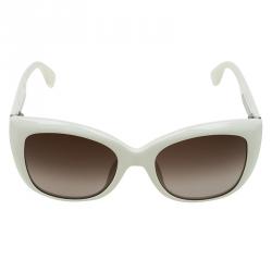 Pre Owned Fendi Off White 0019/S Oversize Geometric Sunglasses
