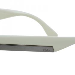 Pre Owned Fendi Off White 0019/S Oversize Geometric Sunglasses