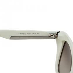 Pre Owned Fendi Off White 0019/S Oversize Geometric Sunglasses