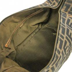 Pre Owned Fendi Tobacco/Yellow Zucca Canvas Vanity Bag