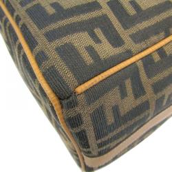 Pre Owned Fendi Tobacco/Yellow Zucca Canvas Vanity Bag
