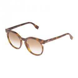 مملوكة مسبقًا Fendi Brown FF 0124/S Havana Round Sunglasses