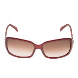 Pre Owned نظارة شمسية فندي FS5146 مربعة أحمر داكن