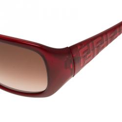 Pre Owned نظارة شمسية فندي FS5146 مربعة أحمر داكن