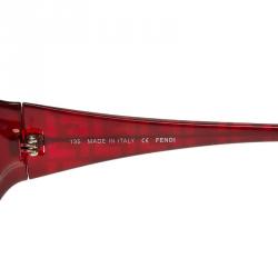Pre Owned نظارة شمسية فندي FS5146 مربعة أحمر داكن