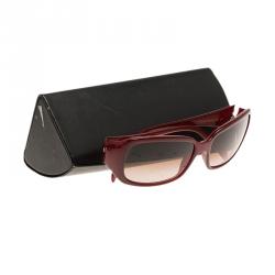 Pre Owned نظارة شمسية فندي FS5146 مربعة أحمر داكن