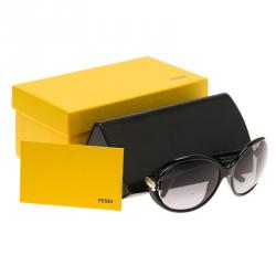 Pre Owned Fendi Black FS5153 Oversized Round Sunglasses