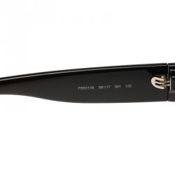 Pre Owned نظارة شمسية فندي FS5011R مربعة سوداء مرصعة بالجواهر