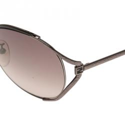 Pre Owned Fendi Gun Metal FS5166K Frame Metal Oval Sunglasses