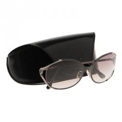 Pre Owned Fendi Gun Metal FS5166K Frame Metal Oval Sunglasses