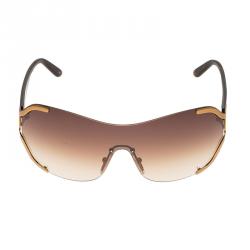 مملوكة مسبقًا Fendi Brown FS5260 Shield Sunglasses