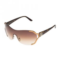 مملوكة مسبقًا Fendi Brown FS5260 Shield Sunglasses