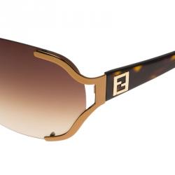 مملوكة مسبقًا Fendi Brown FS5260 Shield Sunglasses