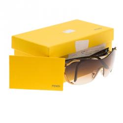مملوكة مسبقًا Fendi Brown FS5260 Shield Sunglasses