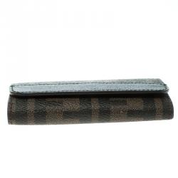 Pre Owned Fendi Tobacco Zucca Coated Canvas Key Holder