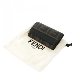Pre Owned Fendi Tobacco Zucca Coated Canvas Key Holder