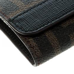 Pre Owned Fendi Tobacco Zucca Coated Canvas Key Holder